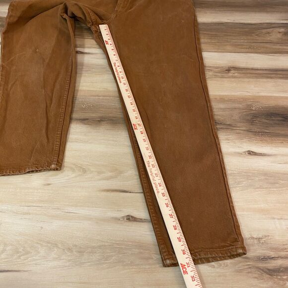 Vintage Levi's 551 Jeans Mens Medium 34 x 31 Brown Denim Loose Tapered Leg - Picture 3 of 14